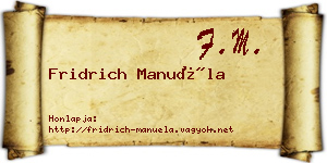 Fridrich Manuéla névjegykártya